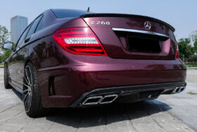 DarwinPRO 2008-2014 Mercedes Benz C Class W204 P Style Rear Bumper with Exhaust tips - image 1