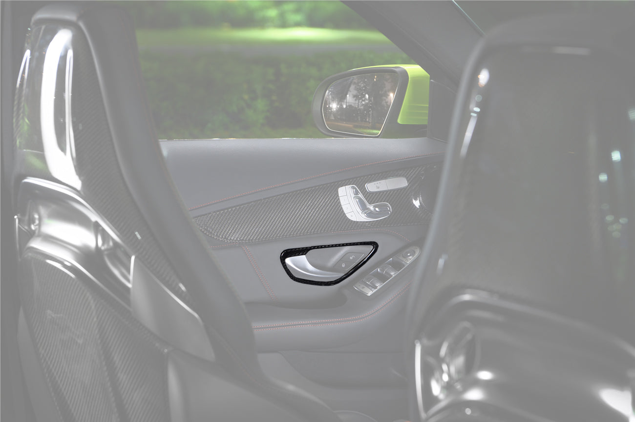 DarwinPRO 2015-2021 Mercedes Benz W205 C Class GLC X253 Carbon Fiber Interior Door Handle Cover Trim