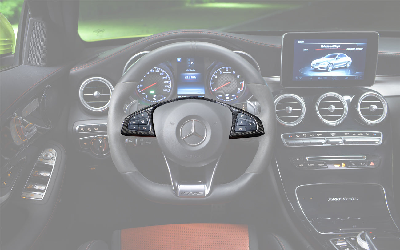DarwinPRO 2015-2021 Mercedes Benz W205 C63 AMG Carbon Fiber Interior Steering wheel Trim
