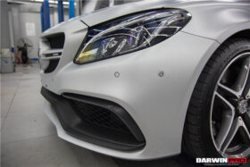 DarwinPRO 2015-2023 Mercedes Benz W205 C63 S AMG Carbon Fiber Front Bumper Trim Set (4pcs) - image 10