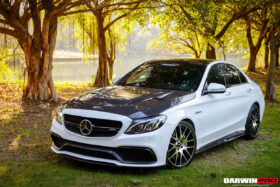 DarwinPRO 2015-2021 Mercedes Benz W205 C63 AMG C43 C Class Sedan Carbon Fiber Side Skirts Extension - image 3