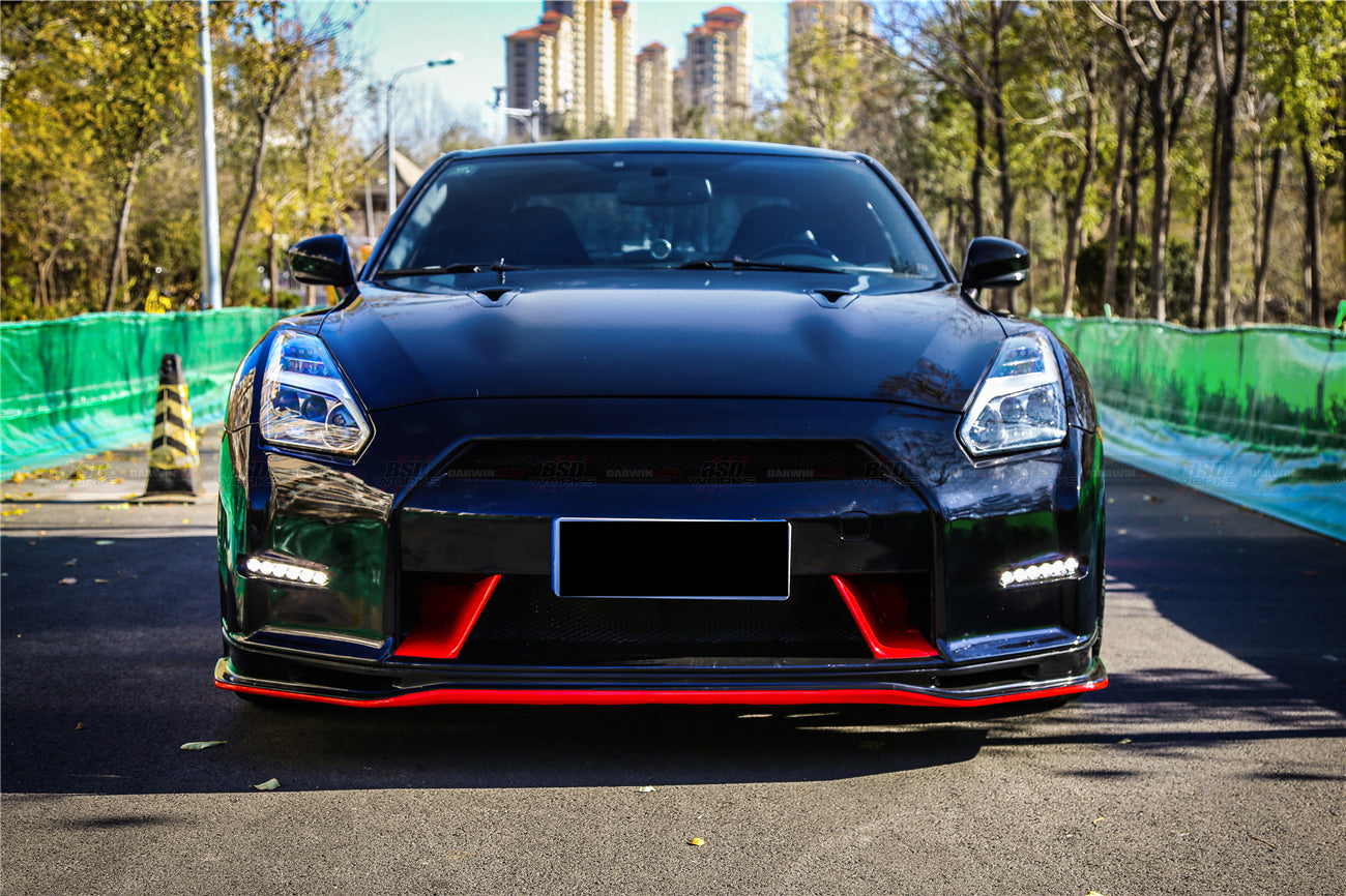 DarwinPro Aerodynamics DarwinPRO GTR R35 CBA DBA Ver15 NSM Style Partial Carbon Fiber Front Bumper