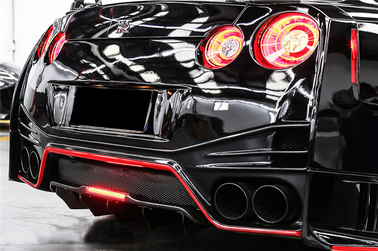DarwinPro Aerodynamics DarwinPRO GTR R35 DBA EBA BKSS Style Carbon Fiber Rear Diffuser Canards