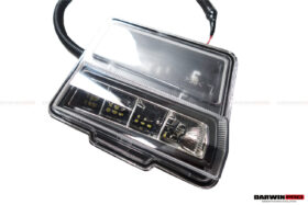 DarwinPro Aerodynamics DarwinPRO GTR R35 EBA Front Bumper LED Day Running Lights - Image 6