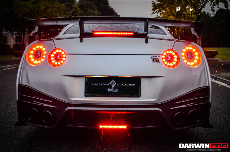 DarwinPro Aerodynamics DarwinPRO GTR R35 DBA EBA NSM Style Carbon Fiber Rear Diffuser Undertary With canards & break