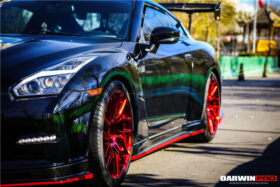 DarwinPro Aerodynamics DarwinPRO GTR R35 CBA DBA Ver15 NSM Style Partial Carbon Fiber Front Bumper - Image 4