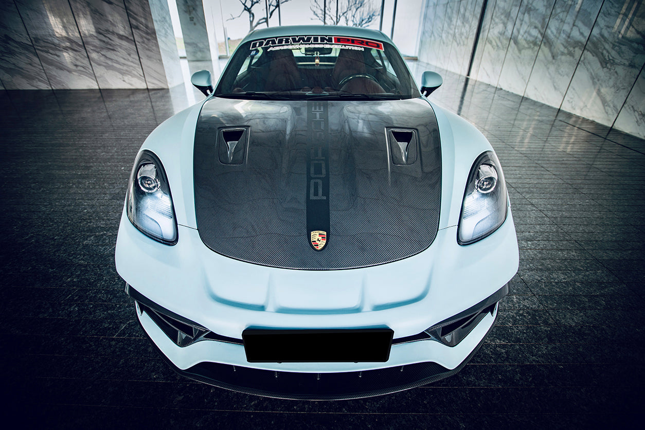 DarwinPRO 2012-2025 Porsche 718 And 981 Cayman And Boxster GT2RS Style Carbon Fiber Hood