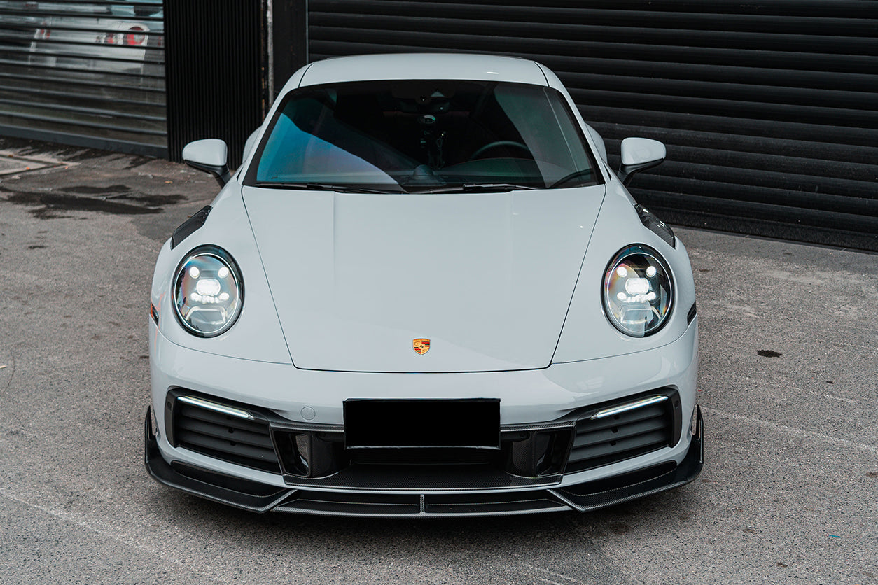 DarwinPRO 2019-2024 Porsche 911 992 Carbon Fiber Front Lip DarwinPRO (BKSS) Fits Carrera, S, 4, 4S, Targa, Cabriolet