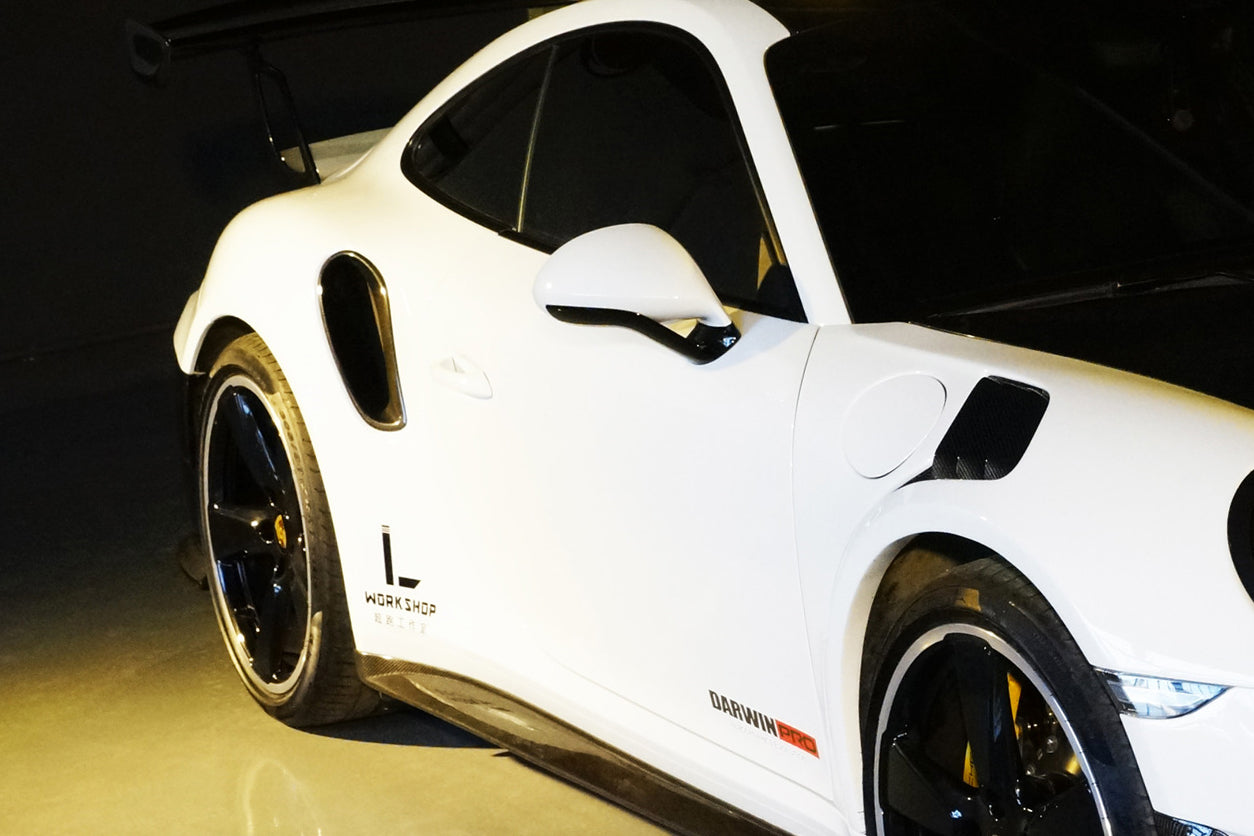 DarwinPRO 2013-2019 Porsche 991 Turbo S OEM Style Carbon Fiber Quarter Panel Side Scoops
