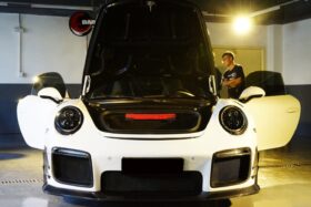 DarwinPro Aerodynamics DarwinPRO 911 991 Turbo S GT2RS Style Partial Carbon Fiber Front Bumper and Fender - Image 7