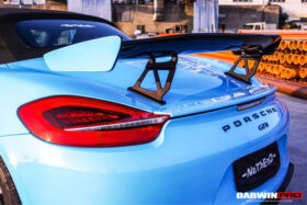 DarwinPro Aerodynamics DarwinPRO 718 981 Boxster Cayman GT4 Style Style Carbon Fiber Trunk Spoiler Wing - Image 5