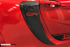 DarwinPro Aerodynamics DarwinPRO 981 Boxster Cayman GT4 Style Carbon Fiber Quarter Panel Side Scoops - Image 9