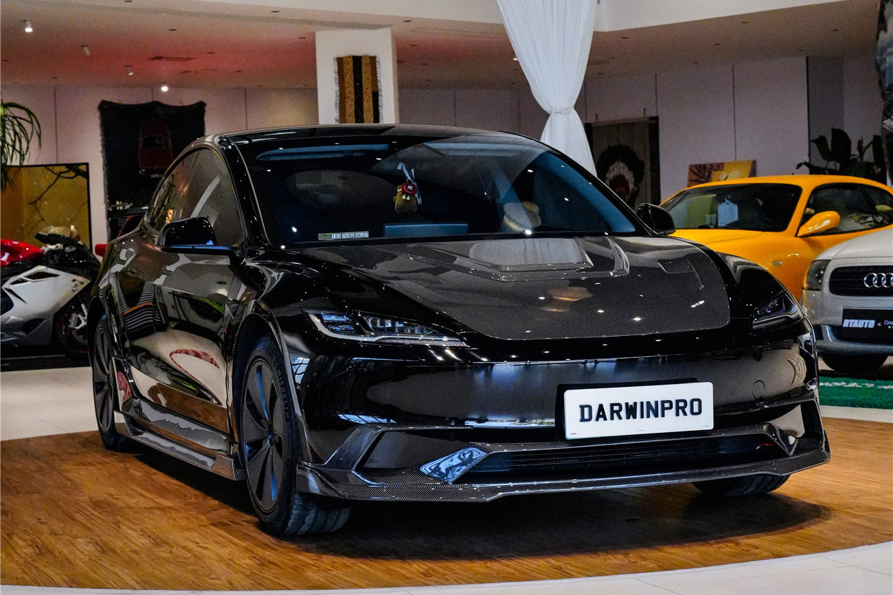 DarwinPRO 2024-2026 Tesla Model 3 Highland RWD AWD Carbon Fiber IMP Design Front Lip（DONT FIT PERFORMANCE）