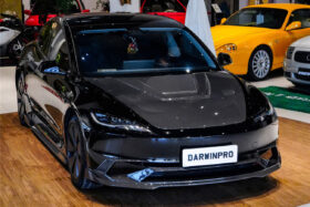 DarwinPRO 2024-2026 Tesla Model 3 Highland RWD AWD Carbon Fiber IMP Design Front Lip（DONT FIT PERFORMANCE） - image 3