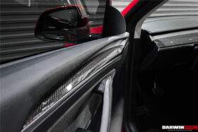 DarwinPRO 2020-2023 Tesla Model 3 Y OEM Style Autoclave Carbon Fiber Door Trim Interior Replacement - image 4