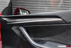 DarwinPRO 2020-2023 Tesla Model 3 Y OEM Style Autoclave Carbon Fiber Door Trim Interior Replacement - image 6
