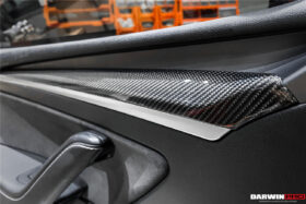 DarwinPRO 2020-2023 Tesla Model 3 Y OEM Style Autoclave Carbon Fiber Door Trim Interior Replacement - image 8