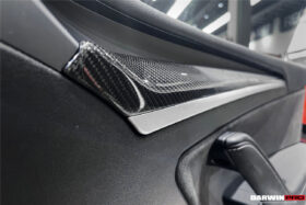 DarwinPRO 2020-2023 Tesla Model 3 Y OEM Style Autoclave Carbon Fiber Door Trim Interior Replacement - image 9