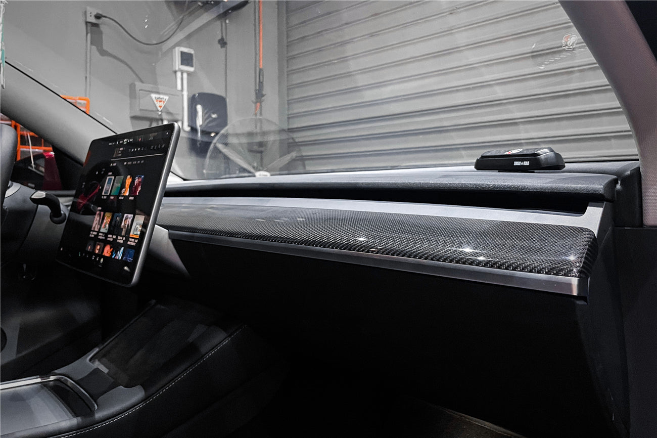 DarwinPRO 2020-2023 Tesla Model 3 Y OEM Style Autoclave Carbon Fiber Dashboard Trim Interior Replacement