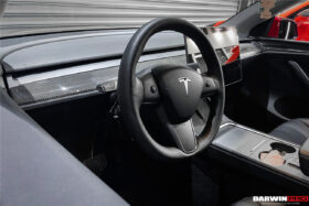 DarwinPRO 2020-2023 Tesla Model 3 Y OEM Style Autoclave Carbon Fiber Dashboard Trim Interior Replacement - image 6