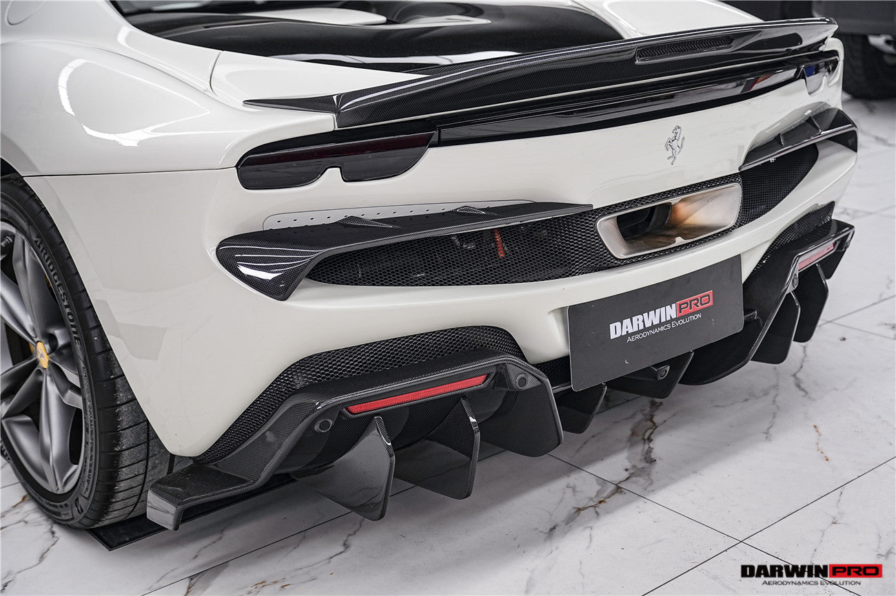 DarwinPRO 2022-2026 Ferrari 296 GTB & GTS Type F171 iMP Style Carbon Fiber Rear Diffuser With Undertray - detail 2