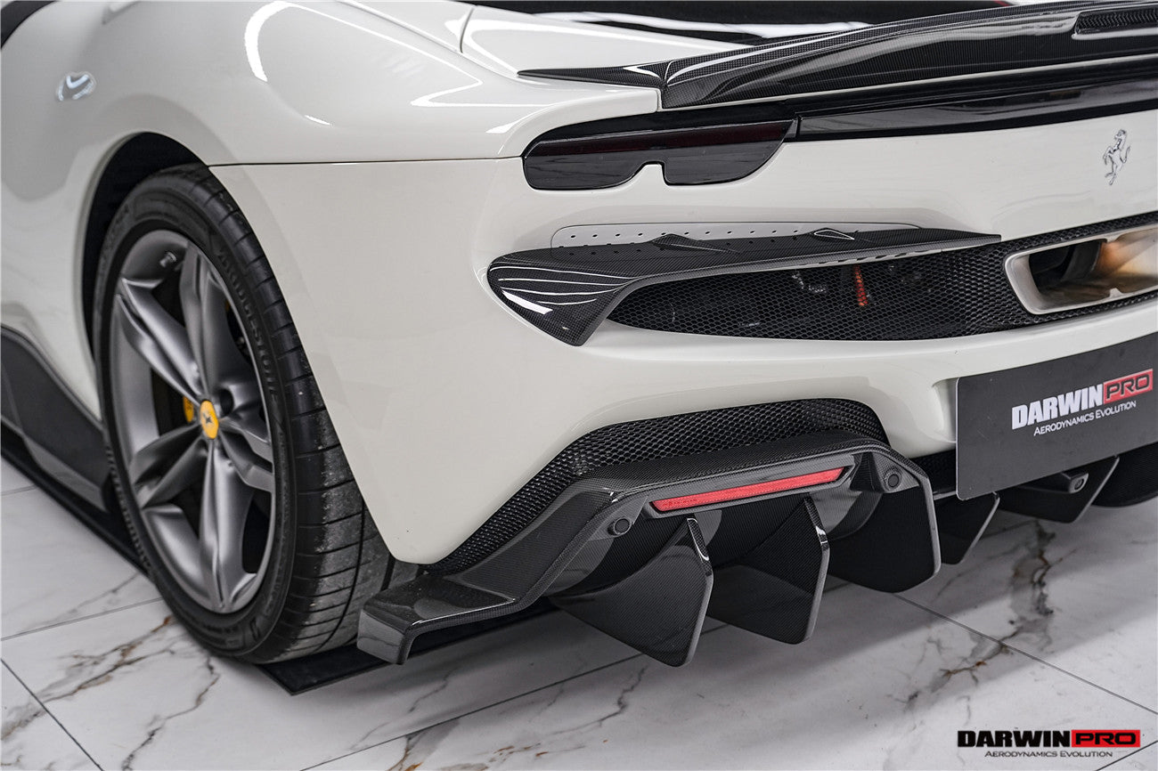 DarwinPRO 2022-2026 Ferrari 296 GTB & GTS Type F171 iMP Style Carbon Fiber Rear Bumper Trim - detail 1