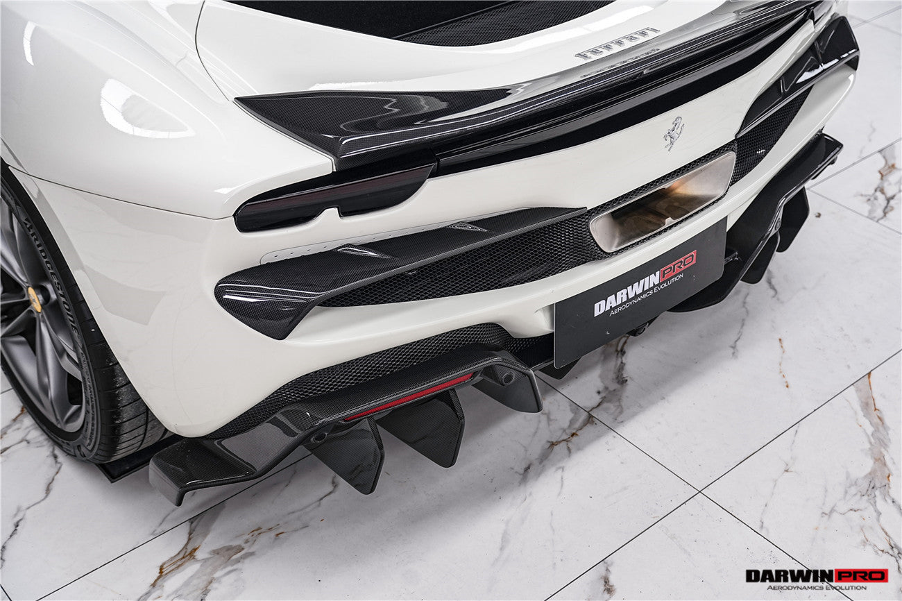 DarwinPRO 2022-2026 Ferrari 296 GTB & GTS Type F171 iMP Style Carbon Fiber Rear Bumper Trim - view 4