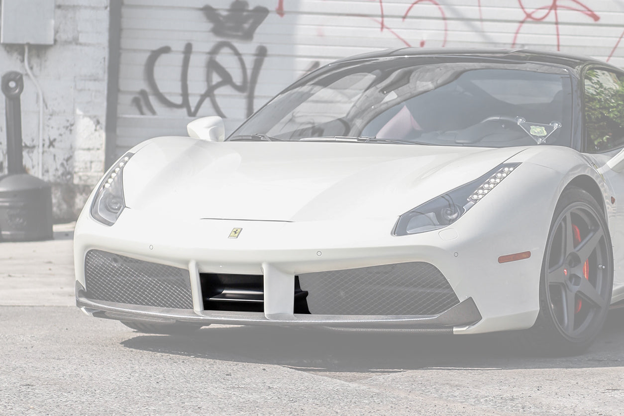 DarwinPRO 2015-2020 Ferrari 488 GTB & Spider Dry Carbon Fiber Front Air Splitter - FF Performance