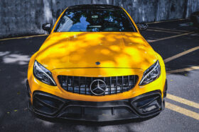 DarwinPRO 2015-2021 Mercedes Benz W205 C63 C63S AMG Coupe IMP Performance Partial Carbon Fiber Front Bumper With Canards - image 1