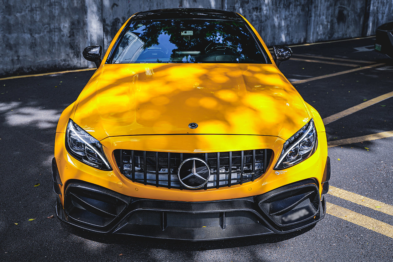 DarwinPRO 2015-2021 Mercedes Benz W205 C63 C63S AMG Coupe IMP Performance Partial Carbon Fiber Front Bumper With Canards