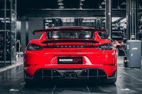 DarwinPro Aerodynamics DarwinPRO 718 Cayman And Boxster Stuttmate Carbon Fiber Rear Diffuser - Image 2