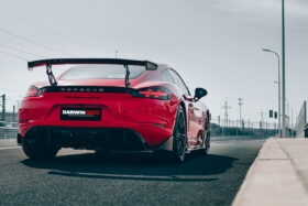 DarwinPro Aerodynamics DarwinPRO 718 981 Cayman Boxster BKSS Style Carbon Fiber Trunk Spoiler - Image 4