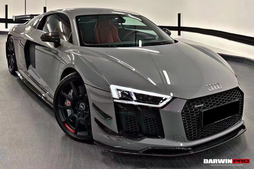 DarwinPro Aerodynamics DarwinPRO R8 GEN2 Coupe & Spyder Performance Parts Style Dry Carbon Fiber Front Canards - Image 2