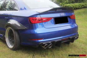 DarwinPRO 2013-2016 Audi S3 & A3 Sline Sedan BKSS Style Rear Diffuser with LED Light - image 5