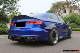 DarwinPRO 2013-2016 Audi S3 & A3 Sline Sedan BKSS Style Rear Diffuser with LED Light - image 8