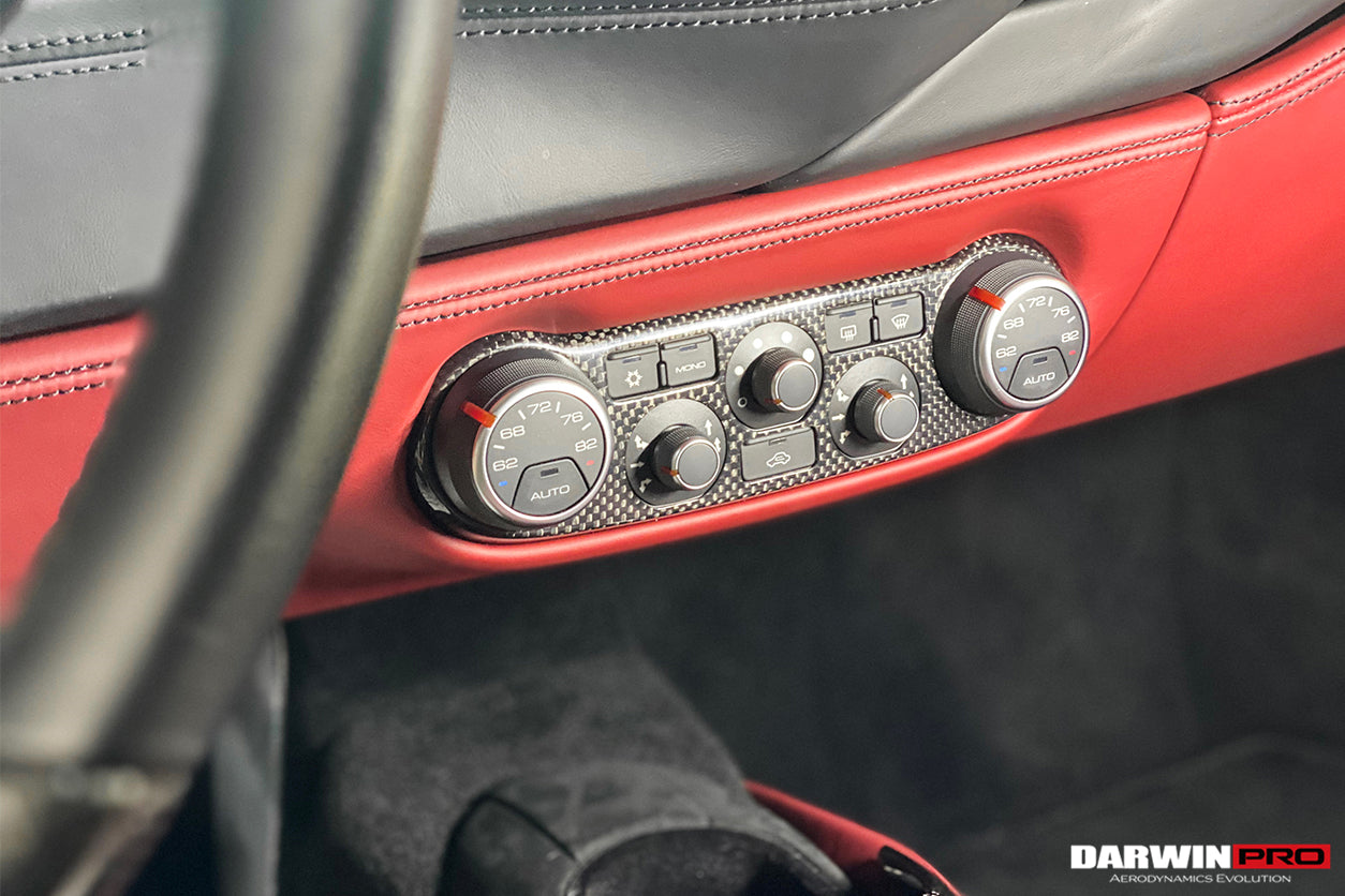 DarwinPro Aerodynamics DarwinPRO Dry Carbon Fiber AC Control Panel Cover Fits 488, Pista for Ferrari 488 - Image 2