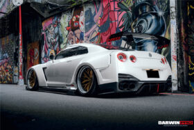 DarwinPRO 2008-2023 Nissan GTR R35 CBA DBA EBA BKSSII Style Rear Bumper with Diffuser Undertray And LED Light - image 7