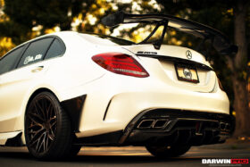 DarwinPRO 2015-2021 Mercedes Benz W205 C63 S AMG Sedan IMP Performance Carbon Fiber Rear Diffuser with Caps - image 8