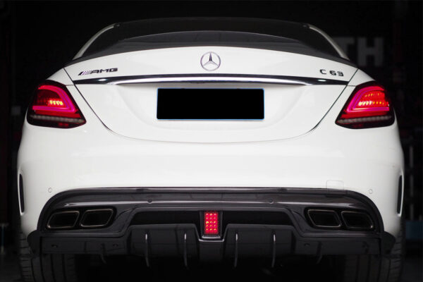 DarwinPRO 2015-2021 Mercedes Benz W205 C63 S AMG Sedan IMP Performance Carbon Fiber Rear Diffuser with Caps