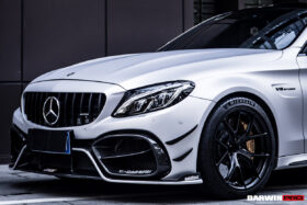 DarwinPRO 2015-2021 Mercedes Benz W205 C63 C63S AMG Coupe IMP Performance Partial Carbon Fiber Front Bumper With Grille & Canards - image 3
