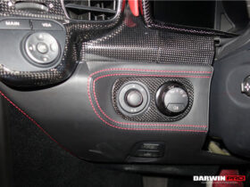 DarwinPro Aerodynamics DarwinPRO 458 Dry Carbon Fiber Light Switch Cover DarwinPRO (OE) Fits Italia, Spider, Speciale for
