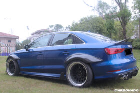 DarwinPRO 2017-2020 Audi RS3 8V.2 Sedan Only BKSS Style Carbon Fiber Side Skirts Under Board - image 4