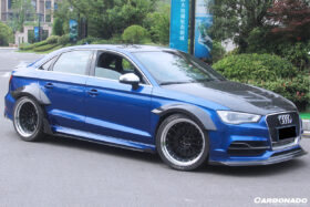 DarwinPRO 2017-2020 Audi RS3 8V.2 Sedan Only BKSS Style Carbon Fiber Side Skirts Under Board - image 6