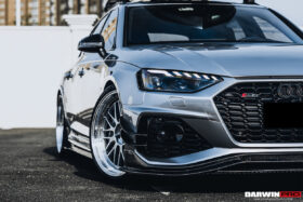 DarwinPRO 2020-2024 Audi RS4 B9.5 BKSS Style Carbon Fiber Front Bumper Canards - image 2