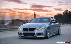 DarwinPRO 2013-2019 BMW 3 Series F30 F35 M-Tech GV Style Carbon Fiber Front Lip With Caps - image 4