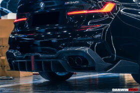 DarwinPRO 2019-2022 BMW 3 Series G20 G28 BKSS Style Carbon Fiber Rear Diffuser (For QUAD Exhaust tips) - image 2
