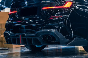 DarwinPRO 2019-2022 BMW 3 Series G20 G28 BKSS Style Carbon Fiber Rear Diffuser (For QUAD Exhaust tips) - image 1