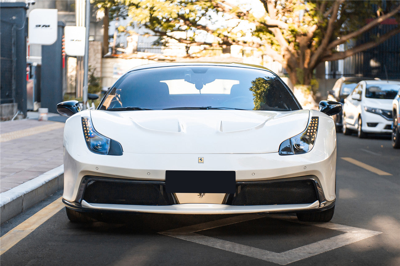 DarwinPRO 2010-2015 Ferrari 458 Italia and Spider Carbon Fiber Hood and Partial Carbon Fiber Front bumper DarwinPRO (BKSS Design)