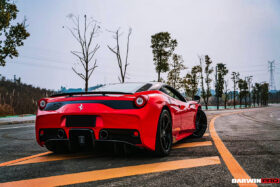DarwinPro Aerodynamics DarwinPRO 458 Speciale Rear Bumper with Diffuser with Lights for Ferrari 458 - Image 3