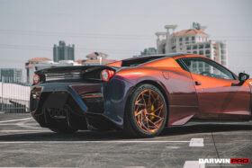 DarwinPRO 2010-2015 Ferrari 458 Spider BKSS Style Partial Carbon Fiber Rear Bumper And Fiber Trunk With Tail Light Cover - image 1